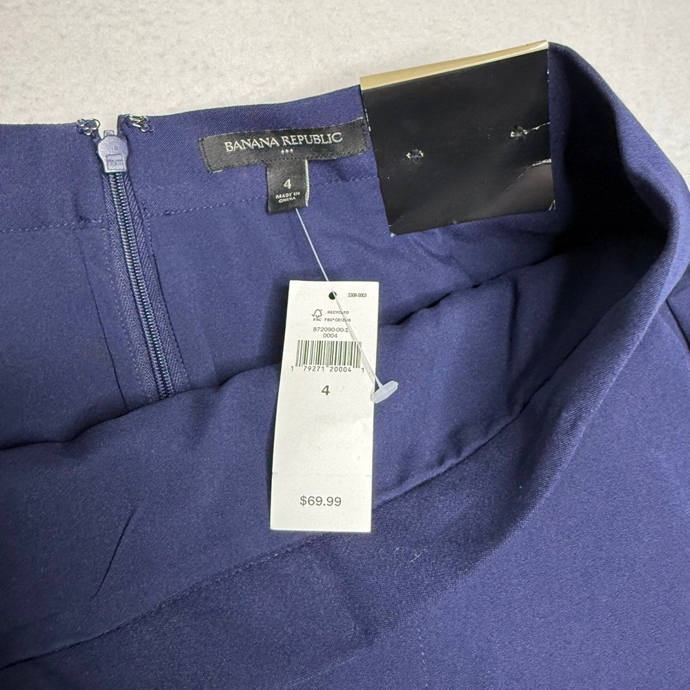 Banana Republic Navy Blue Pencil Skirt Classic Business Casual Size 4 NWT - Picture 4 of 7